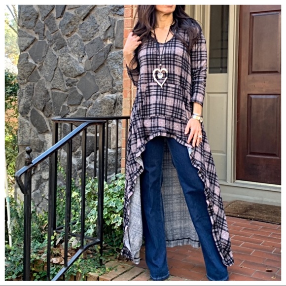 ✨LAST ONE✨Hi/low  plaid side pocket hooded dress - Picture 7 of 8